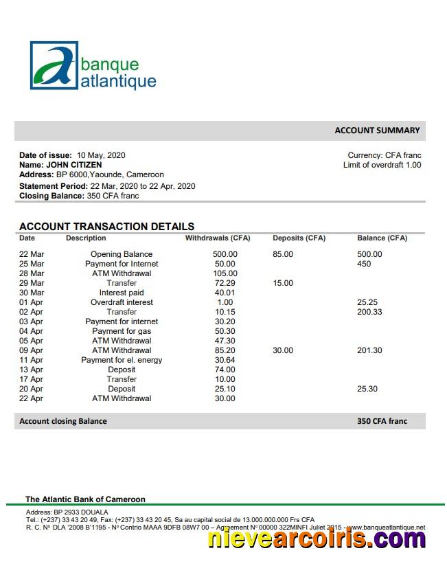 Cameroon The Atlantic Bank of Cameroon 5